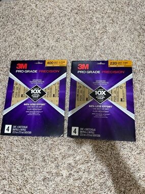 3M Pro Grade Precision Advanced Sanding Sheets 400 Grit (X-Fine) 220 Grit (Fine)